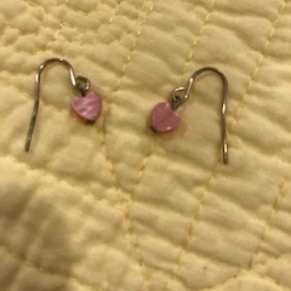 Pink heart earrings